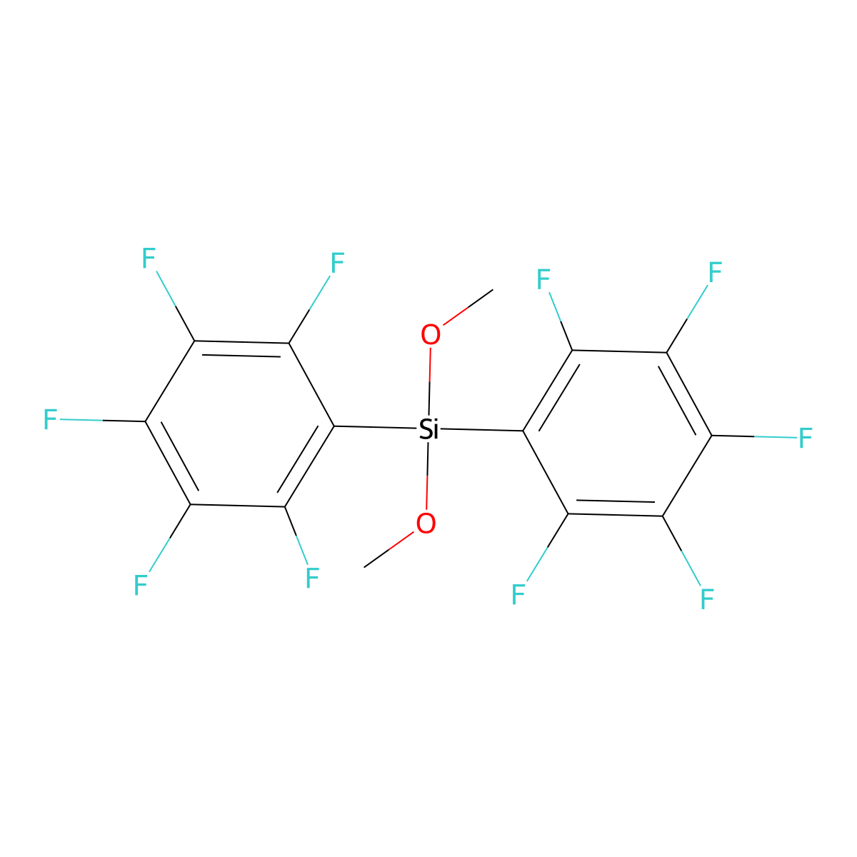 Dimethoxybis(pentafluorophenyl)silane molecular structure, CAS 223668-68-6