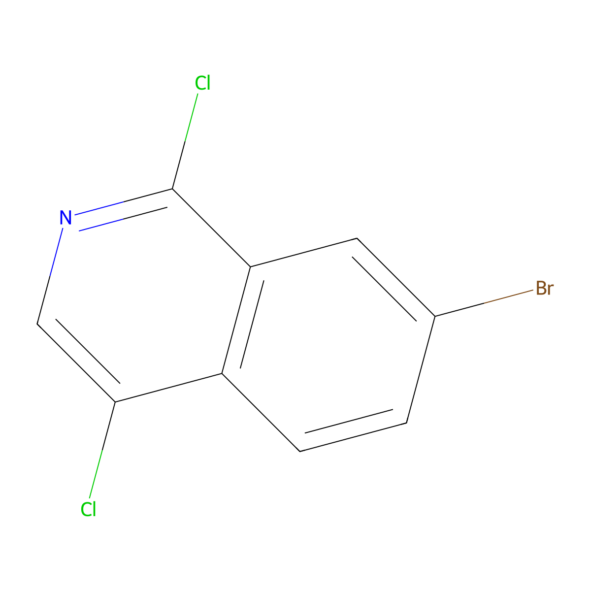 7-Bromo-1,4-dichloroisoquinoline molecular structure, CAS 223671-13-4