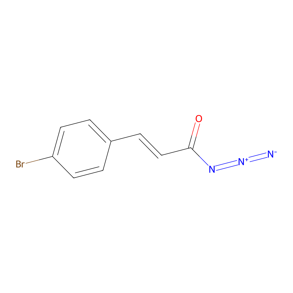 2-Propenoyl azide, 3-(4-bromophenyl)- molecular structure, CAS 223671-14-5