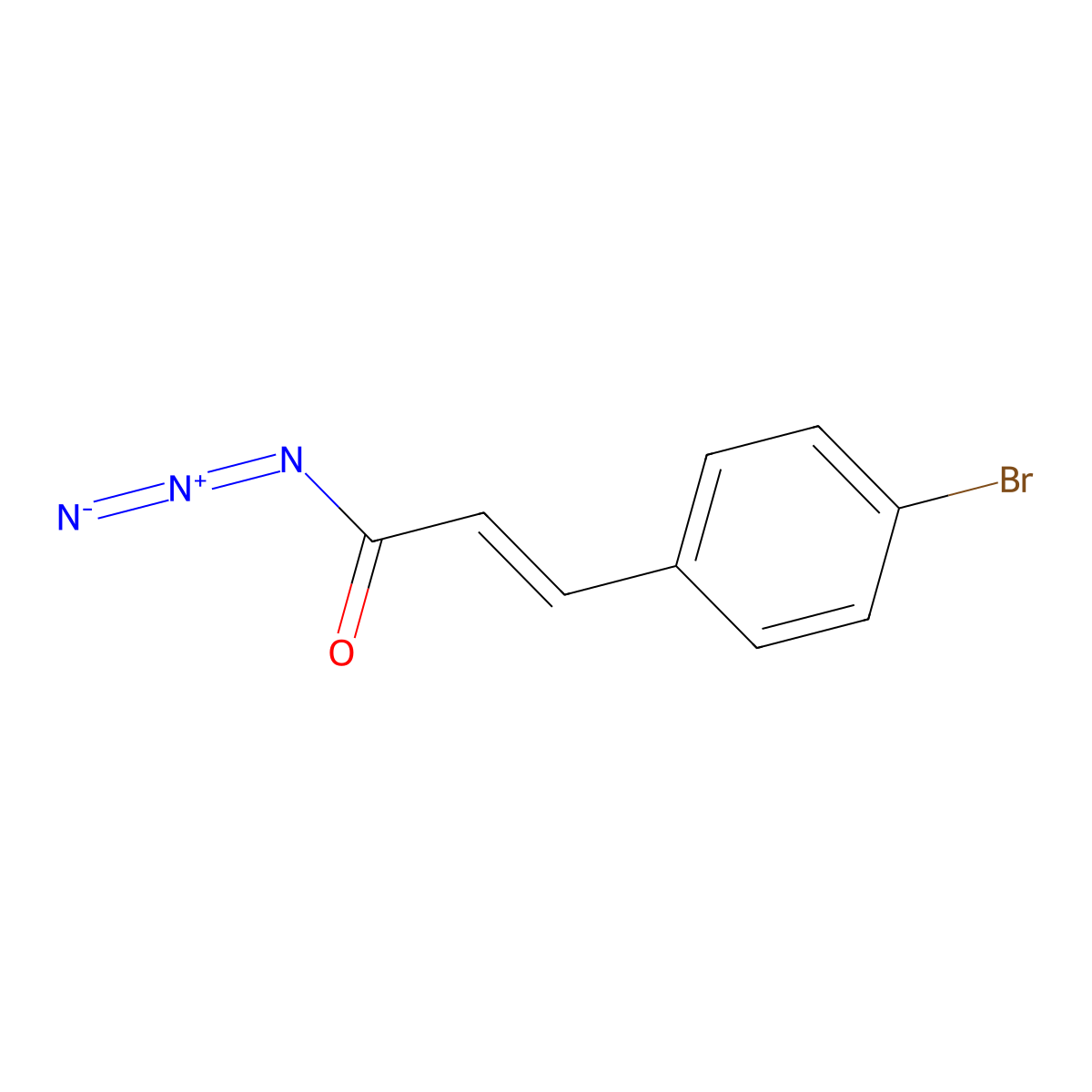 2-Propenoyl azide, 3-(4-bromophenyl)- molecular structure, CAS 223671-14-5