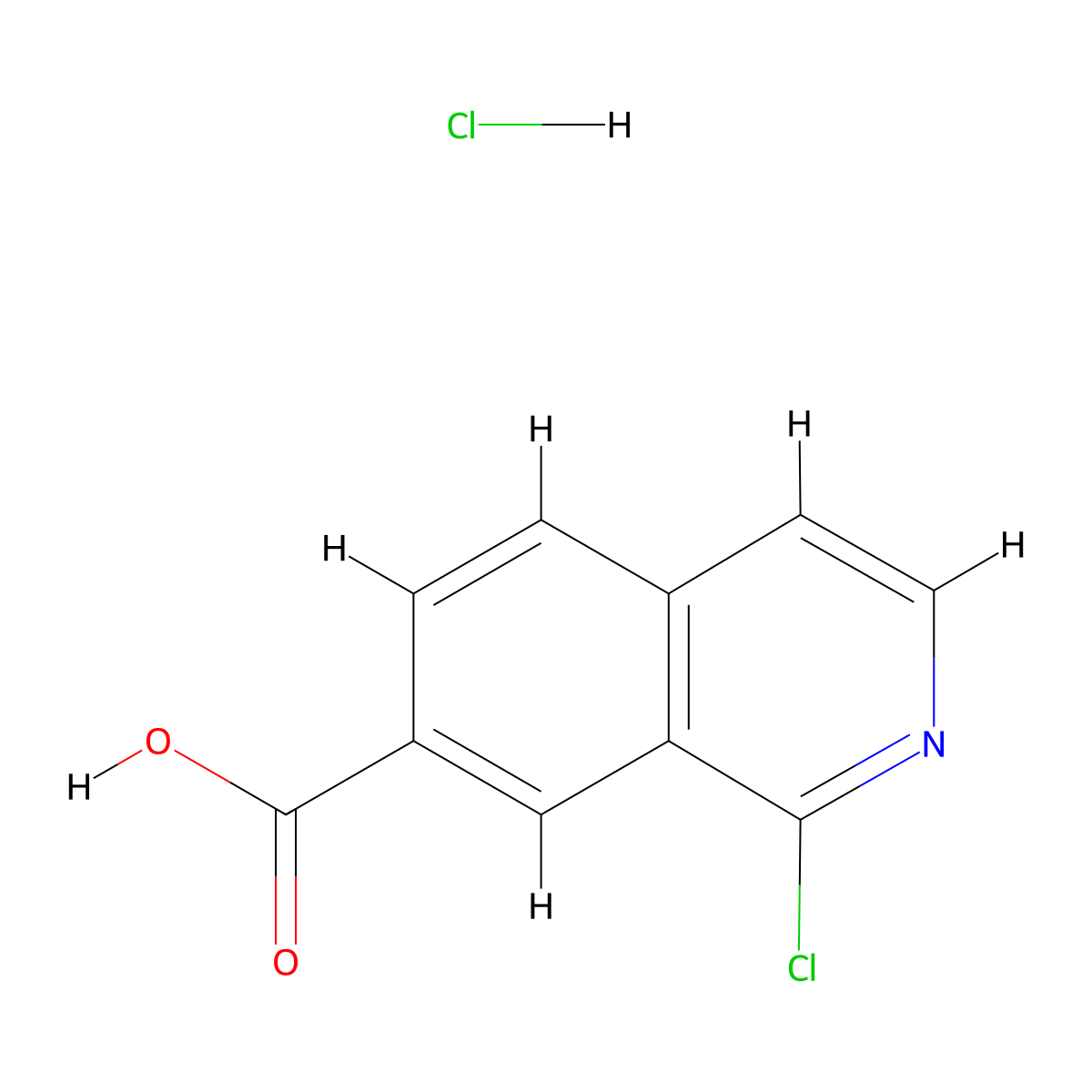 1-Chloroisoquinoline-7-carboxylic acid hydrochloride molecular structure, CAS 223671-54-3