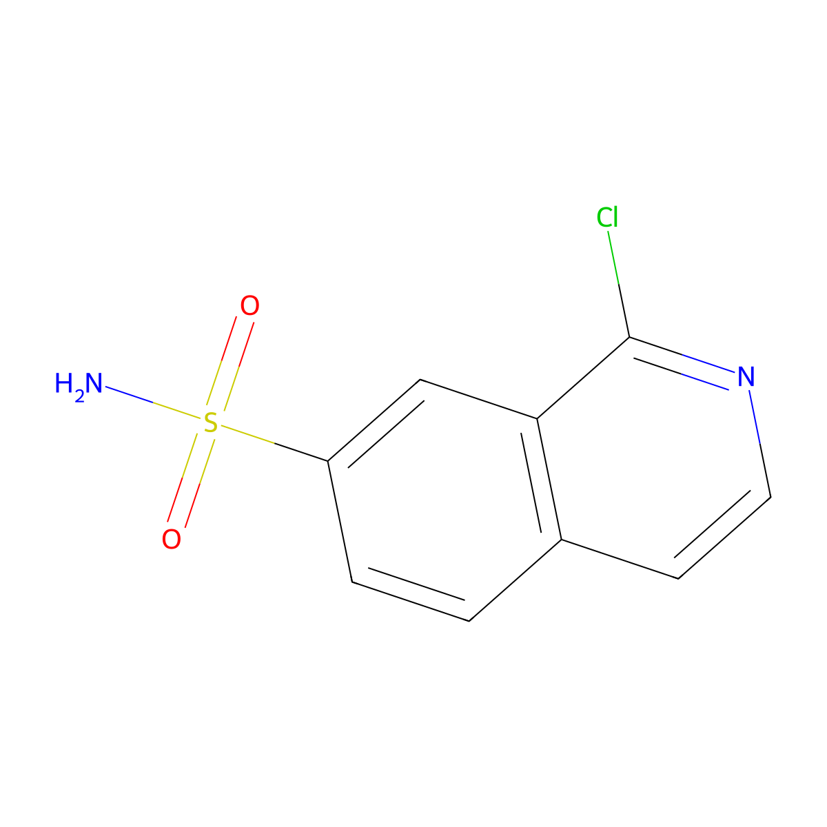 1-Chloro-7-isoquinolinesulphonamide molecular structure, CAS 223671-78-1