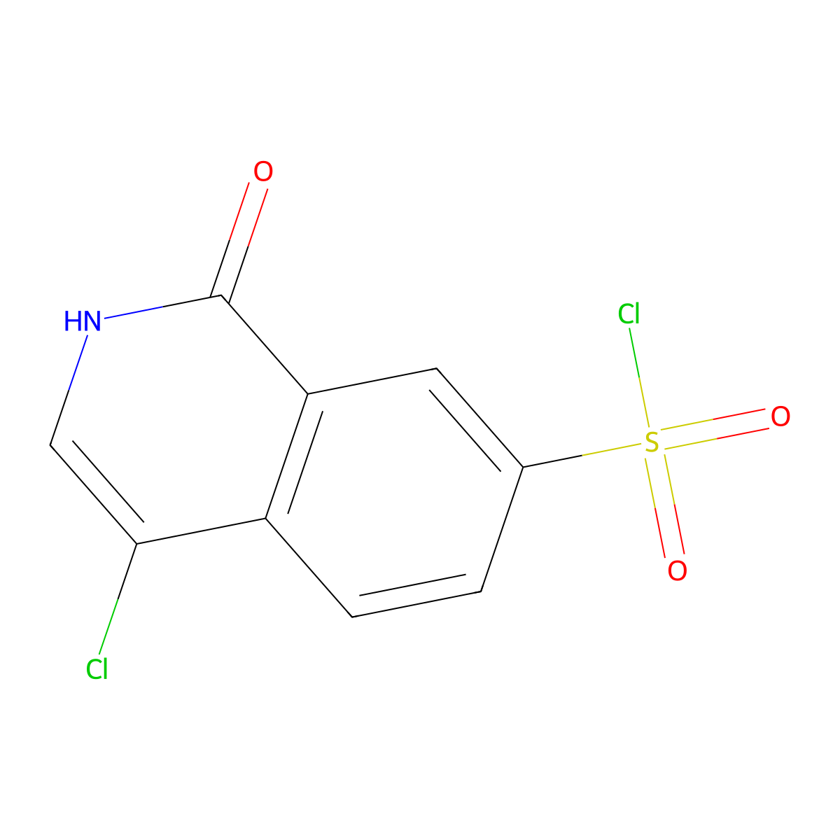 4-Chloro-1-hydroxy-7-isoquinolinesulfonyl chloride molecular structure, CAS 223671-81-6