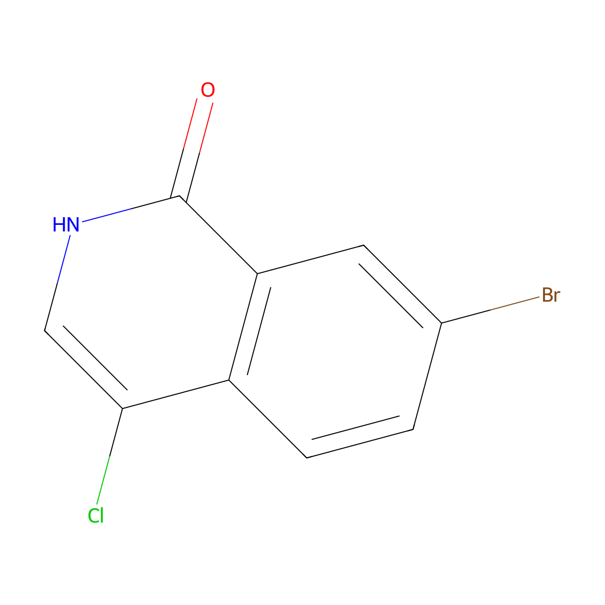 7-Bromo-4-chloroisoquinolin-1(2H)-one molecular structure, CAS 223671-87-2