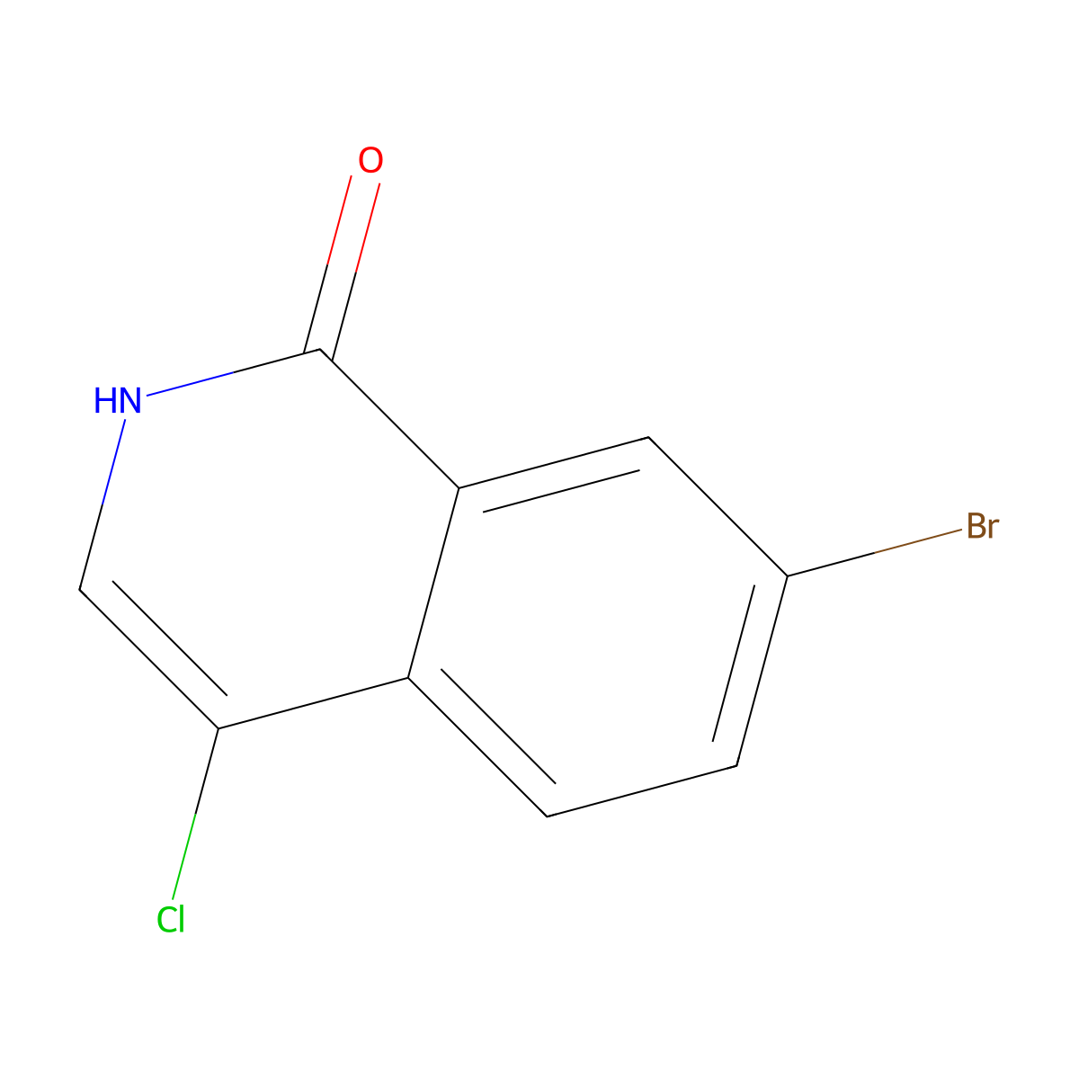 7-Bromo-4-chloroisoquinolin-1(2H)-one molecular structure, CAS 223671-87-2