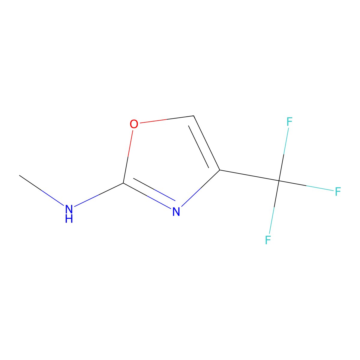 N-methyl-4-(trifluoromethyl)-1,3-oxazol-2-amine molecular structure, CAS 223685-29-8