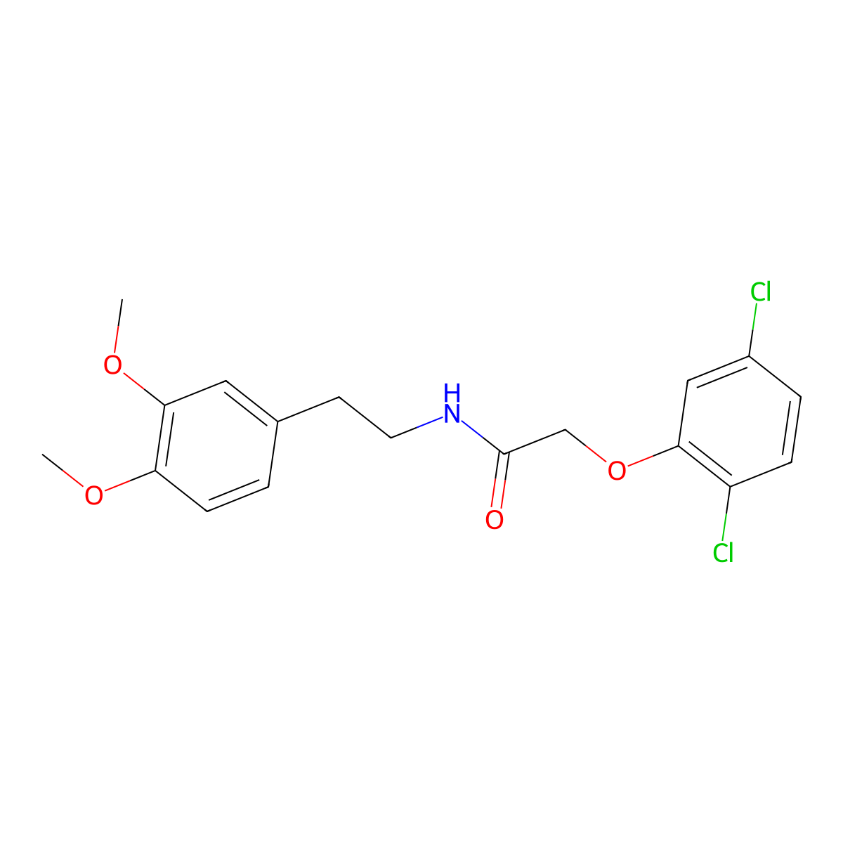 2-(2,5-dichlorophenoxy)-N-[2-(3,4-dimethoxyphenyl)ethyl]acetamide molecular structure, CAS 223686-72-4