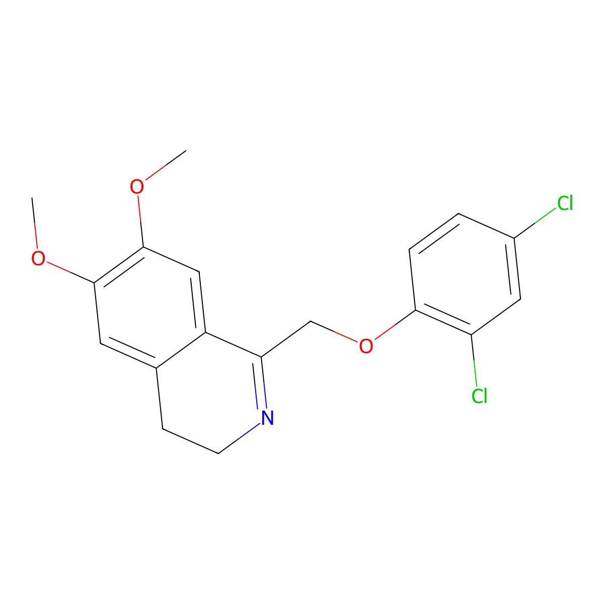 1-[(2,4-Dichlorophenoxy)methyl]-6,7-dimethoxy-3,4-dihydroisoquinoline molecular structure, CAS 223686-91-7