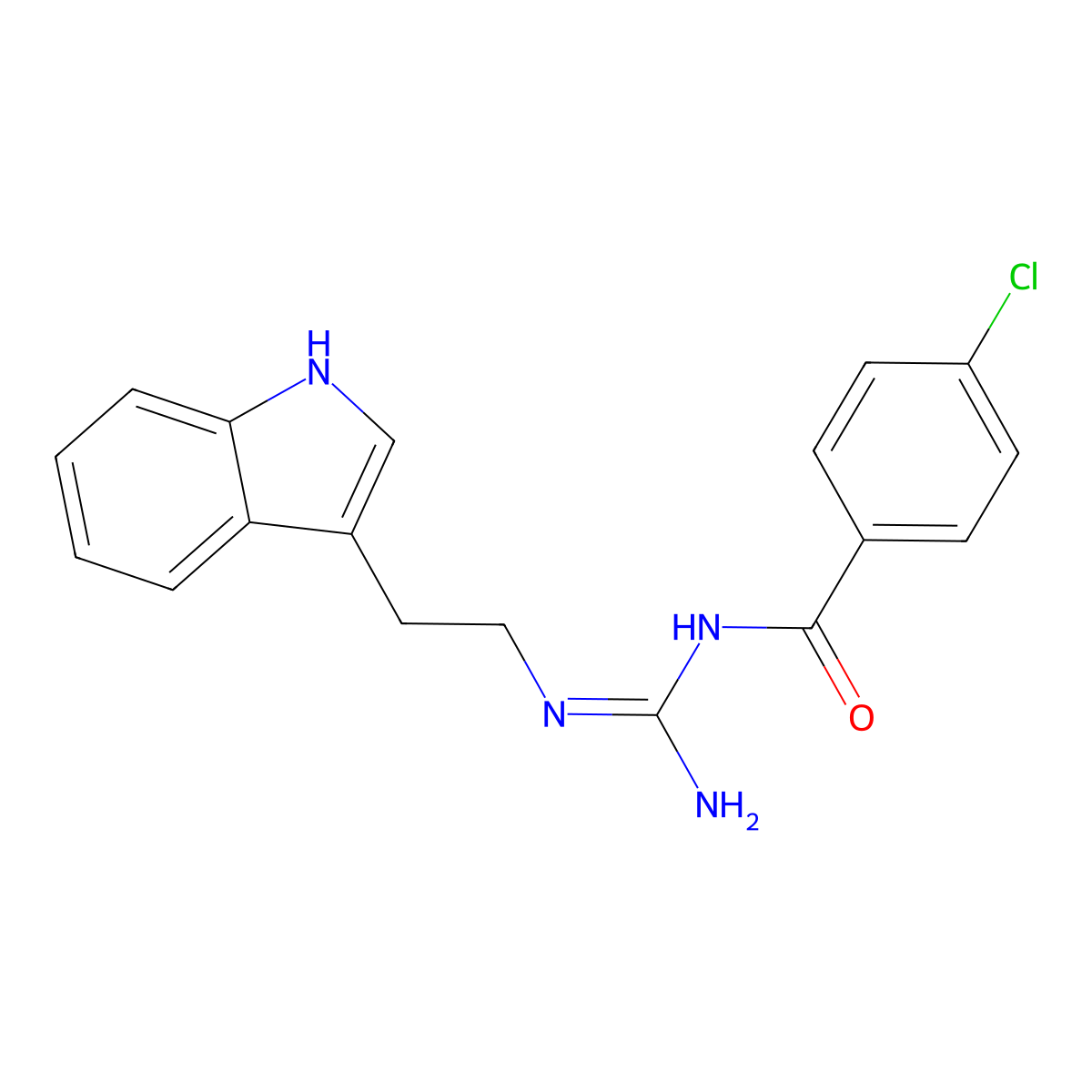 N-[amino-[2-(1H-indol-3-yl)ethylimino]methyl]-4-chlorobenzamide molecular structure, CAS 223687-66-9