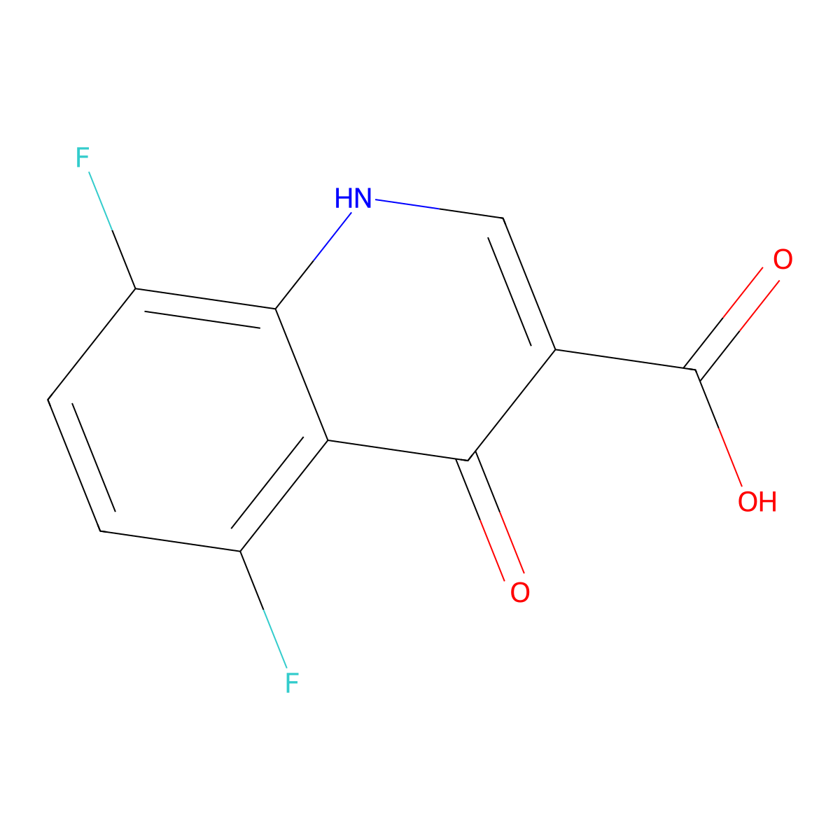 5,8-Difluoro-4-hydroxyquinoline-3-carboxylic acid molecular structure, CAS 223690-44-6