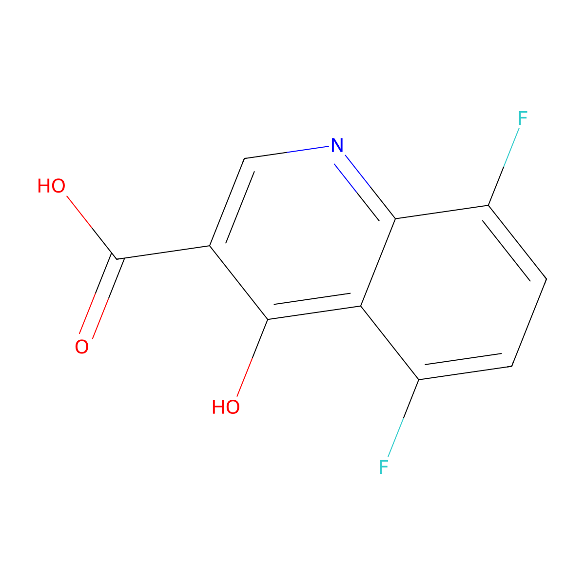 5,8-Difluoro-4-hydroxyquinoline-3-carboxylic acid molecular structure, CAS 223690-44-6