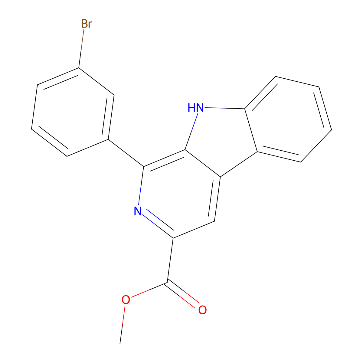 methyl 1-(3-bromophenyl)-9H-pyrido[3,4-b]indole-3-carboxylate molecular structure, CAS 223690-87-7