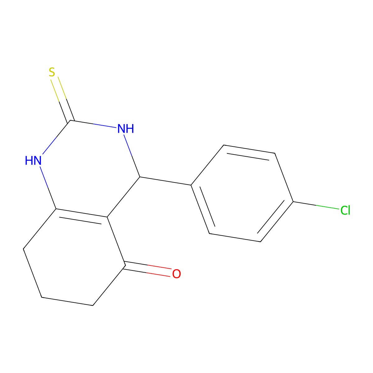 4-(4-Chlorophenyl)-2-sulfanylidene-1,3,4,6,7,8-hexahydroquinazolin-5-one molecular structure, CAS 223694-58-4