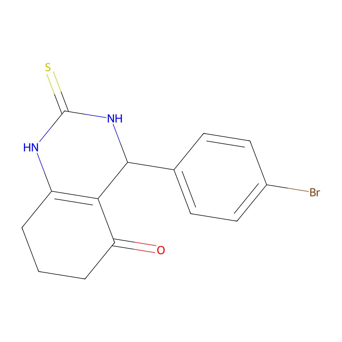 4-(4-bromophenyl)-2-thioxo-1,2,3,4,7,8-hexahydroquinazolin-5(6H)-one molecular structure, CAS 223694-72-2