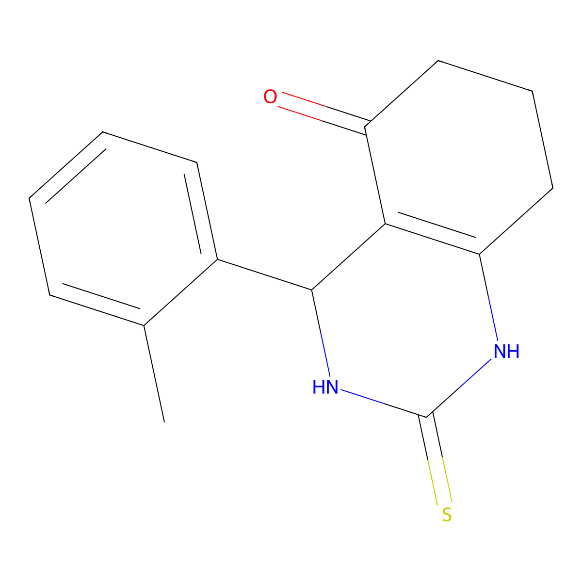 2-thioxo-4-(o-tolyl)-1,2,3,4,7,8-hexahydroquinazolin-5(6H)-one molecular structure, CAS 223694-75-5