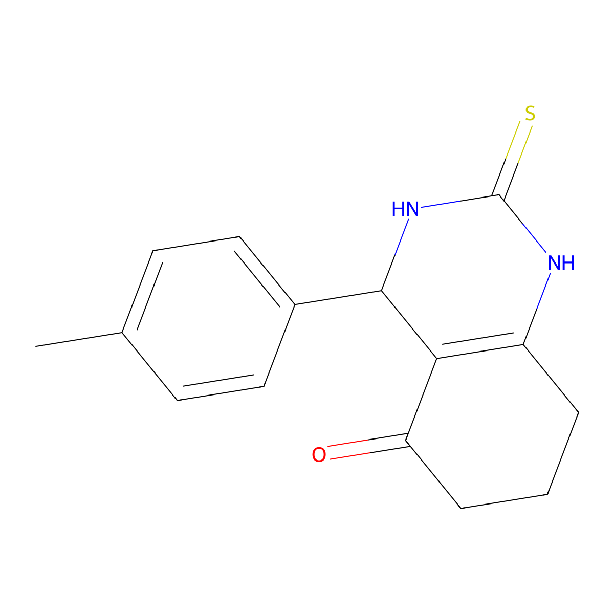 4-(4-Methylphenyl)-2-sulfanylidene-1,3,4,6,7,8-hexahydroquinazolin-5-one molecular structure, CAS 223694-81-3