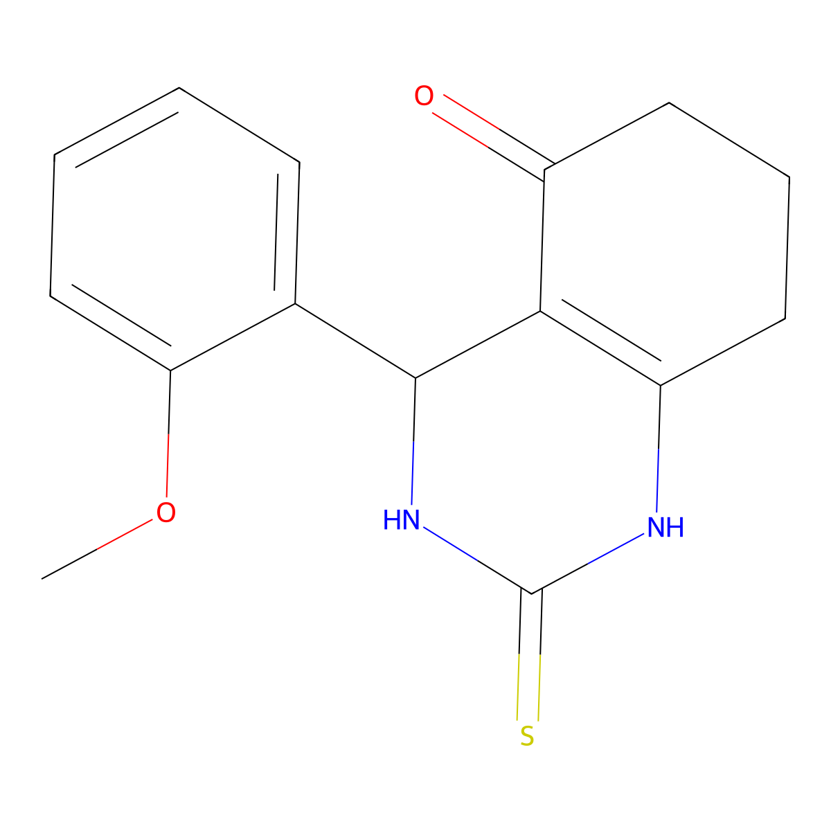 4-(2-methoxyphenyl)-2-thioxo-1,2,3,4,7,8-hexahydroquinazolin-5(6H)-one molecular structure, CAS 223694-84-6