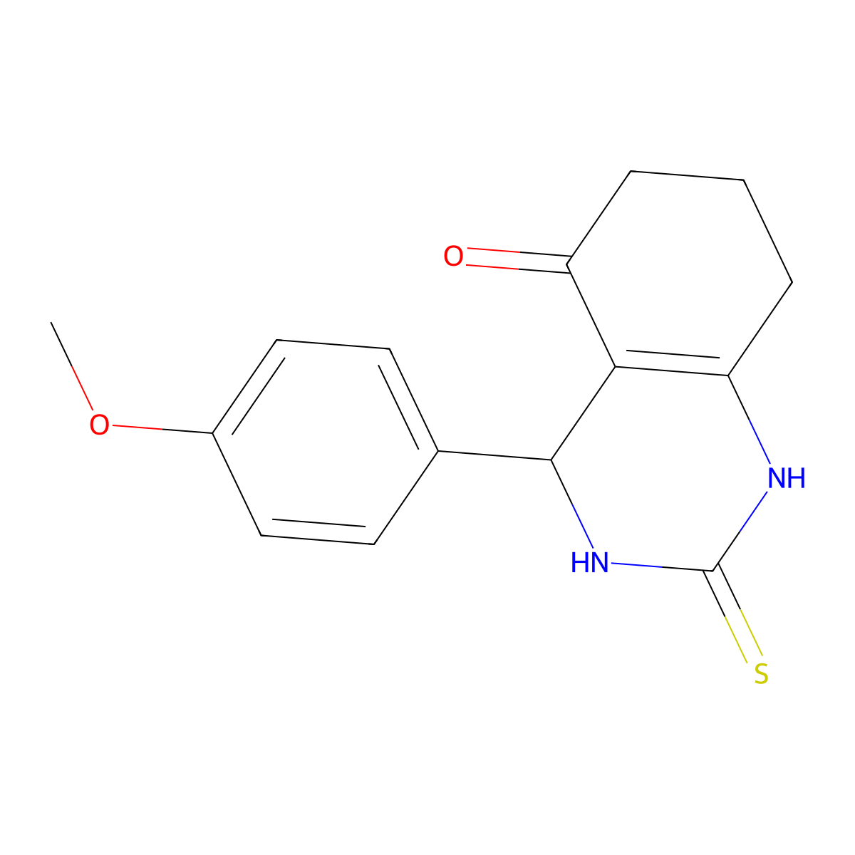4-(4-Methoxyphenyl)-2-sulfanylidene-1,3,4,6,7,8-hexahydroquinazolin-5-one molecular structure, CAS 223694-90-4