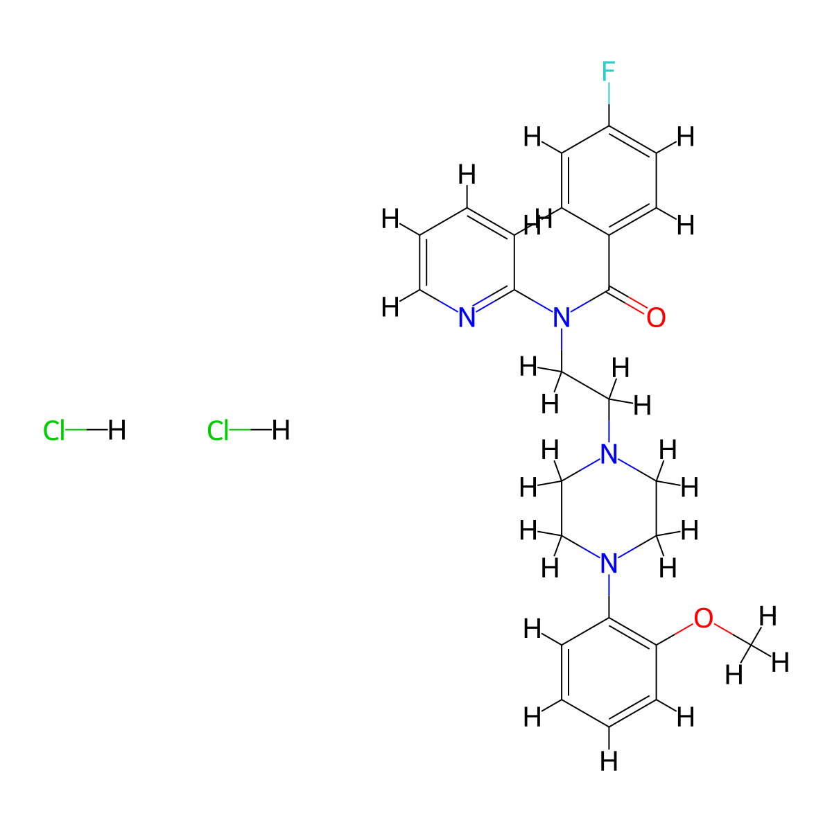 p-MPPF dihydrochloride molecular structure, CAS 223699-41-0