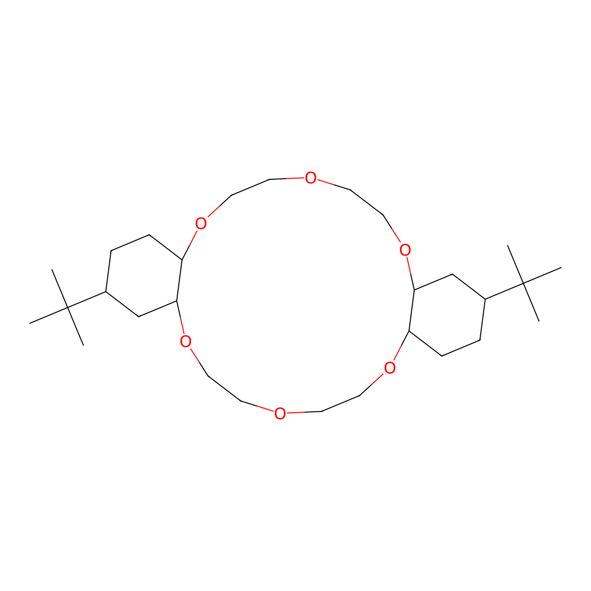 4',4''(5'')-Di-tert-butyldicyclohexano-18-crown-6 molecular structure, CAS 223719-29-7