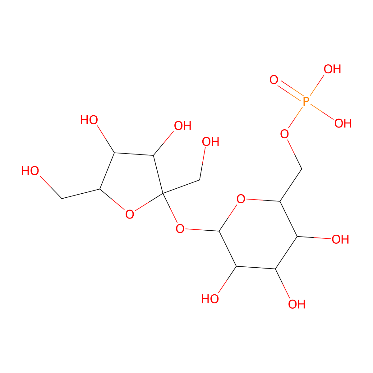 Sucrose 6-phosphate molecular structure, CAS 22372-29-8