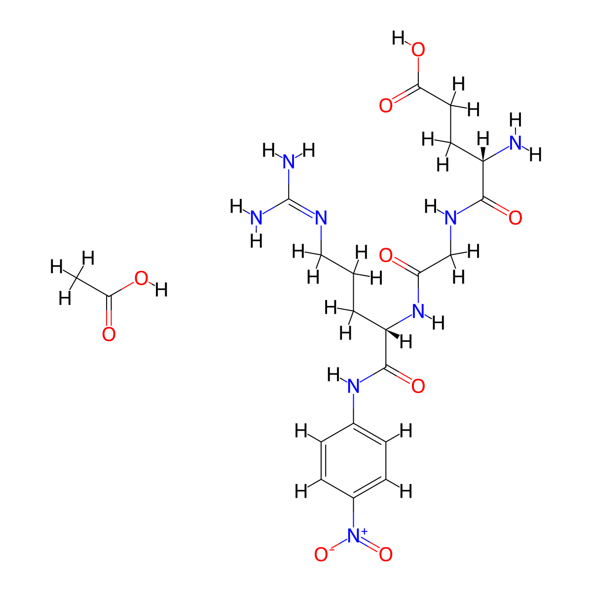 H-Glu-Gly-Arg-pNA Acetate molecular structure, CAS 2237216-54-3