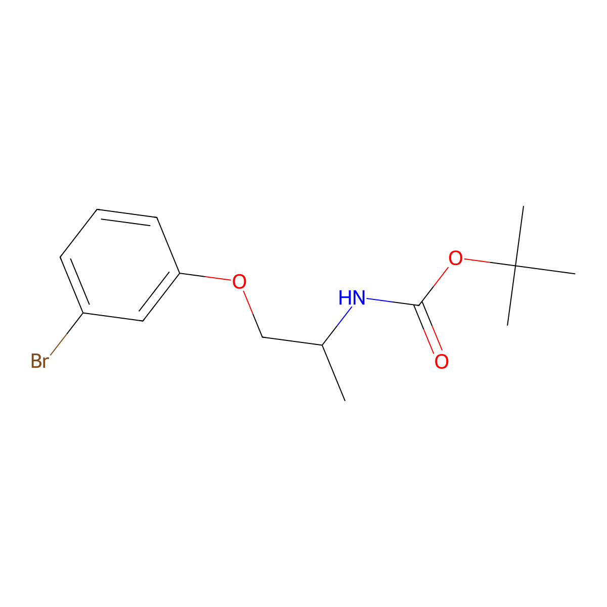 tert-Butyl N-[1-(3-bromophenoxy)propan-2-yl]carbamate molecular structure, CAS 2237234-99-8