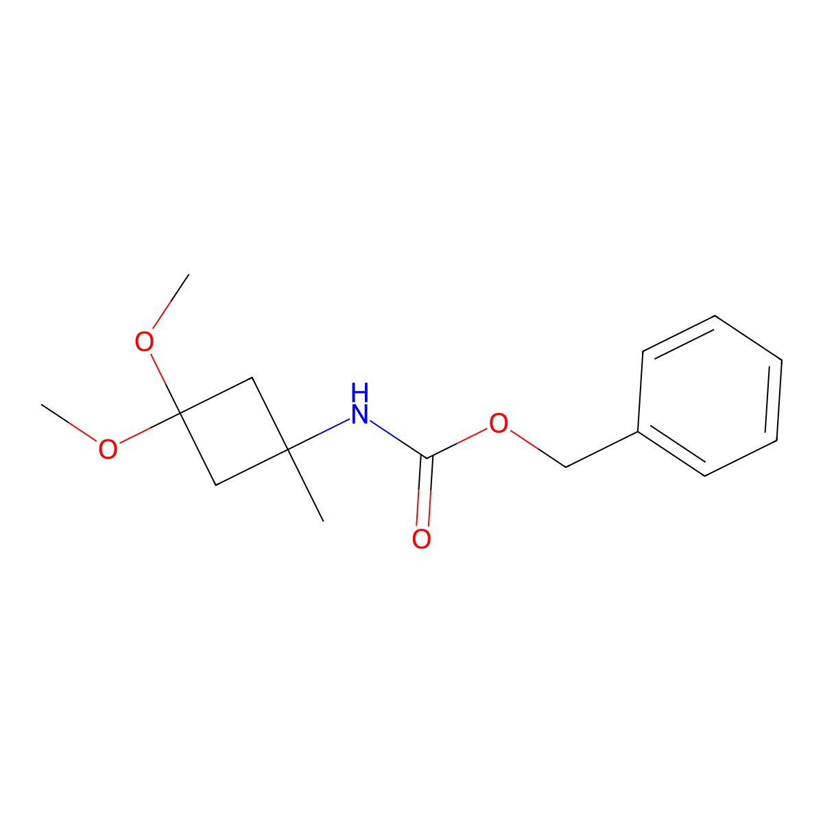 BEnzyl N-(3,3-dimethoxy-1-methylcyclobutyl)carbamate molecular structure, CAS 2237235-09-3