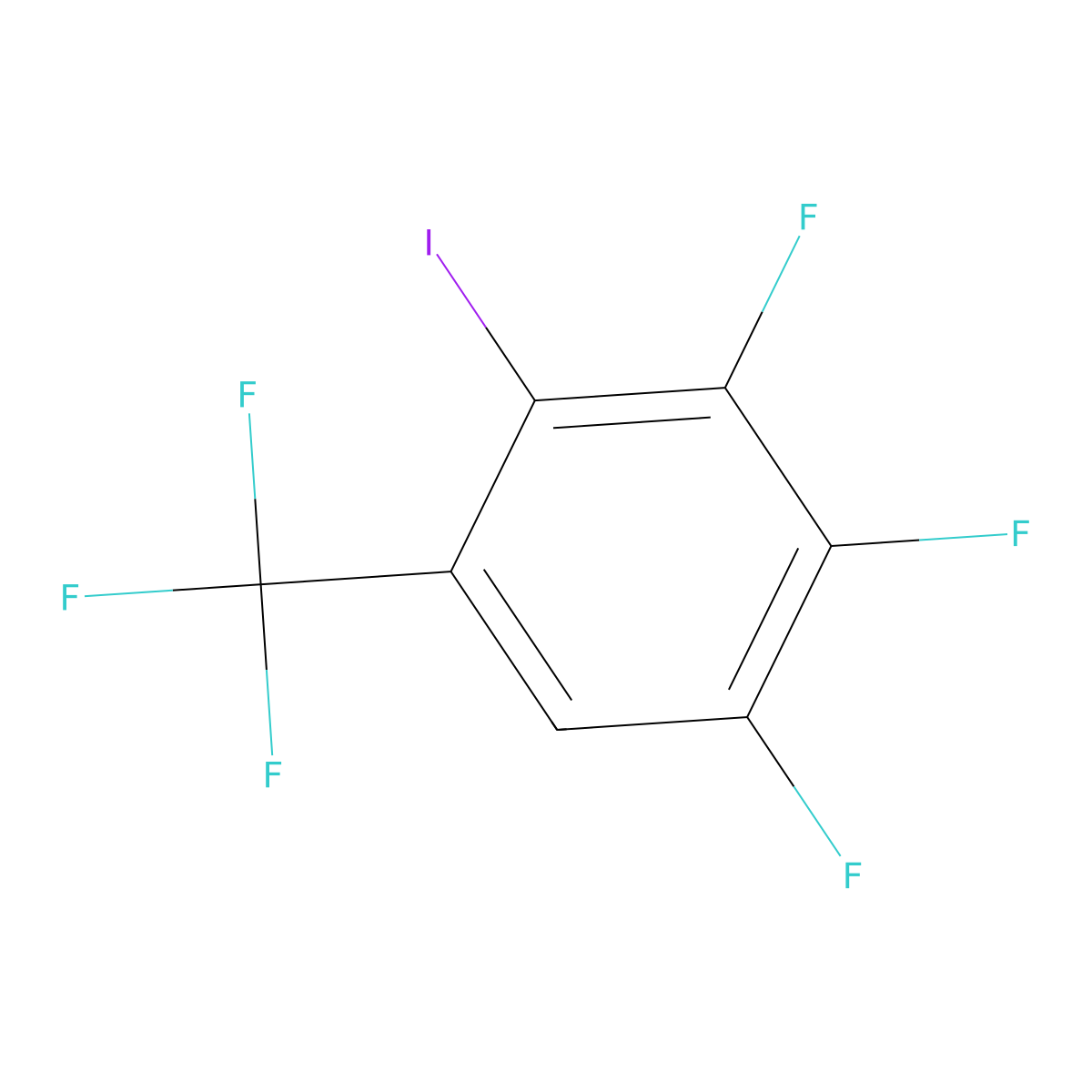 1,2,3-Trifluoro-4-iodo-5-(trifluoromethyl)benzene molecular structure, CAS 2237235-23-1