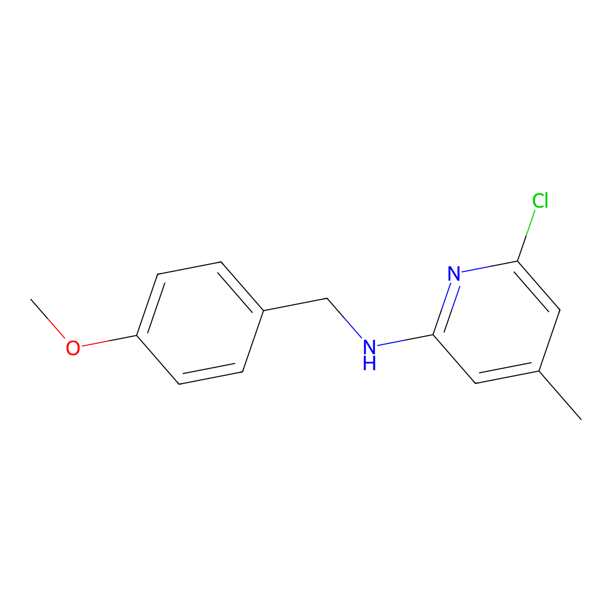 6-CHloro-N-[(4-methoxyphenyl)methyl]-4-methylpyridin-2-amine molecular structure, CAS 2237235-32-2