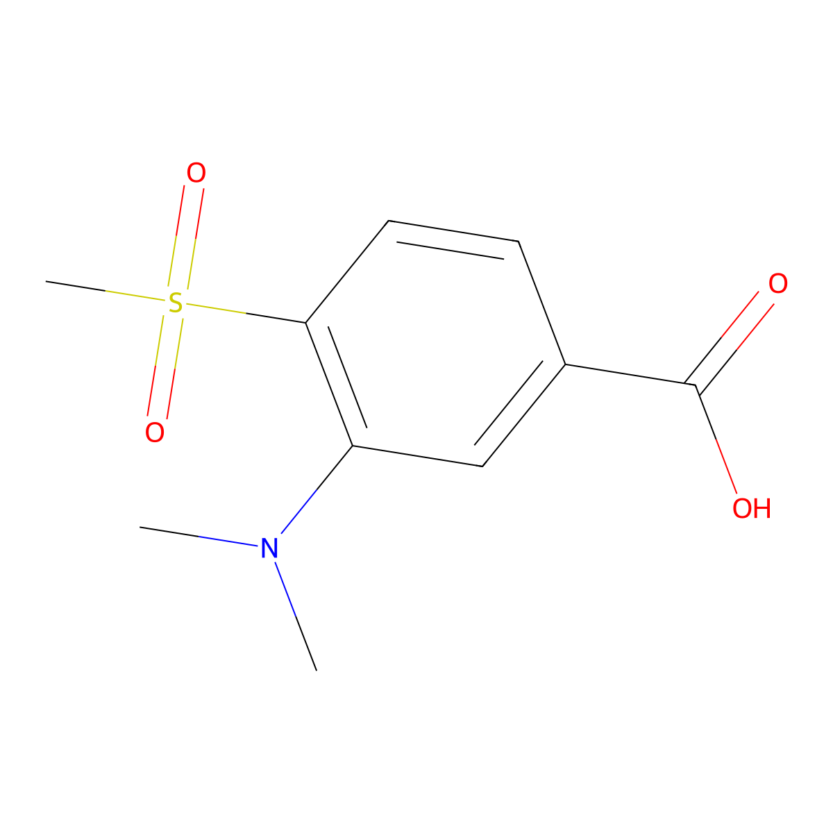 3-(DImethylamino)-4-methanesulfonylbenzoic acid molecular structure, CAS 2237235-55-9