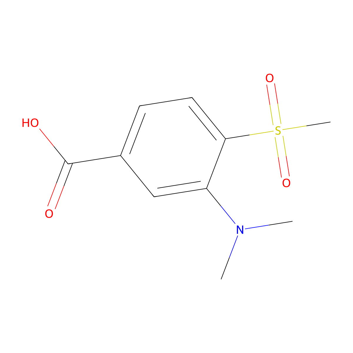 3-(DImethylamino)-4-methanesulfonylbenzoic acid molecular structure, CAS 2237235-55-9