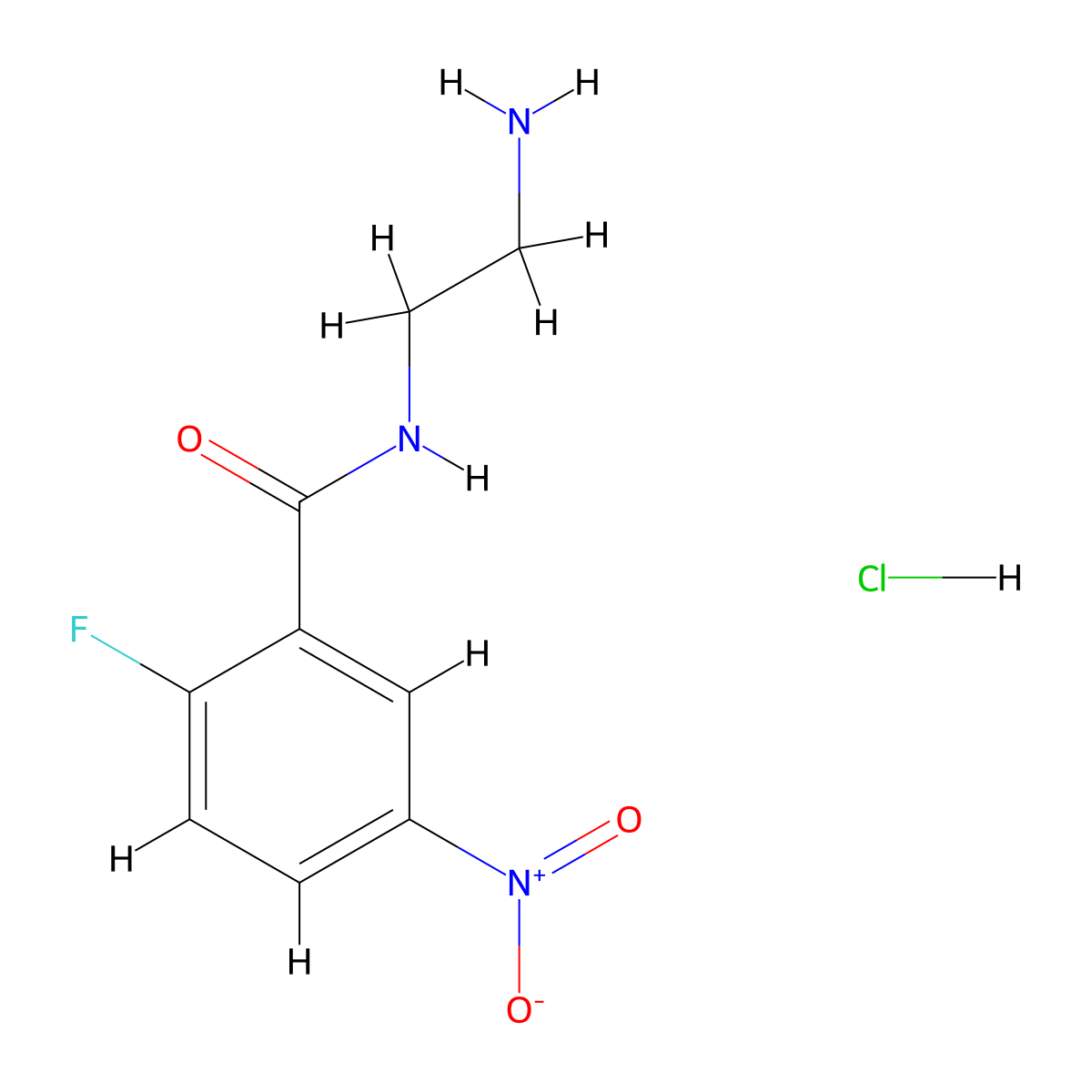 N-(2-AMinoethyl)-2-fluoro-5-nitrobenzamide hydrochloride molecular structure, CAS 2237235-69-5