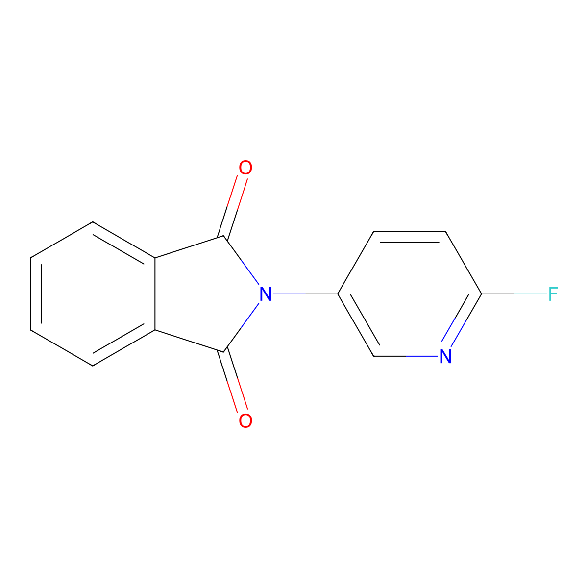 2-(6-FLuoropyridin-3-yl)isoindole-1,3-dione molecular structure, CAS 2237235-72-0