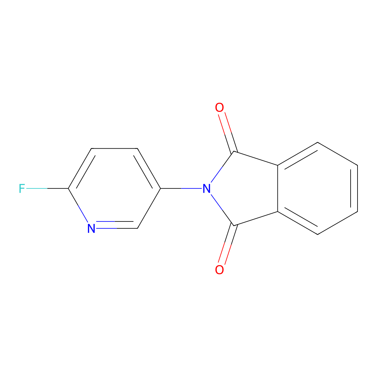 2-(6-FLuoropyridin-3-yl)isoindole-1,3-dione molecular structure, CAS 2237235-72-0