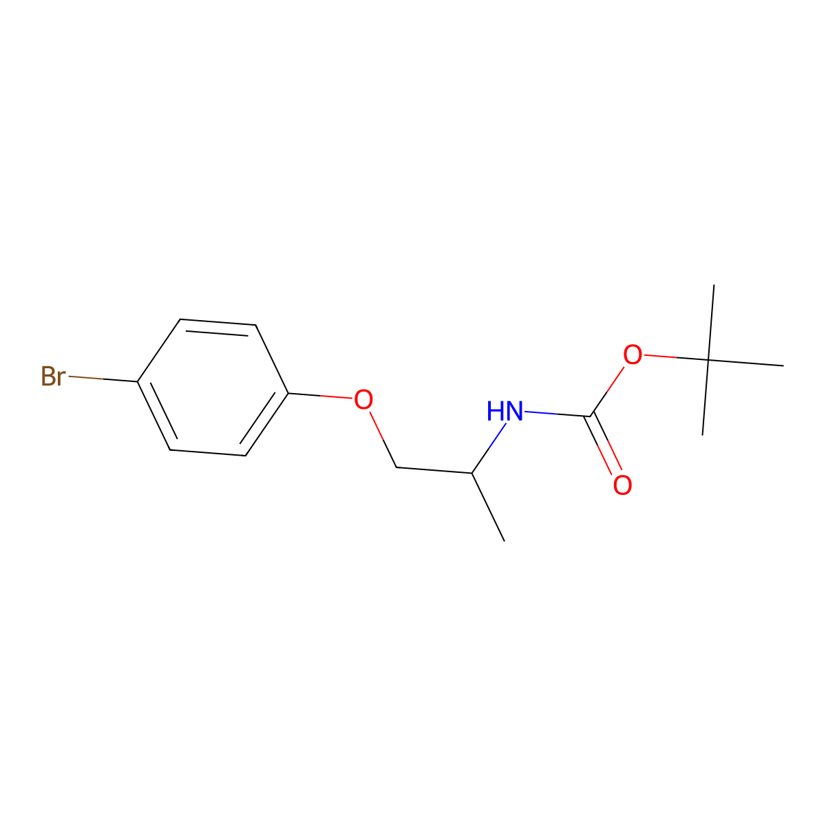 tert-Butyl N-[1-(4-bromophenoxy)propan-2-yl]carbamate molecular structure, CAS 2237237-81-7