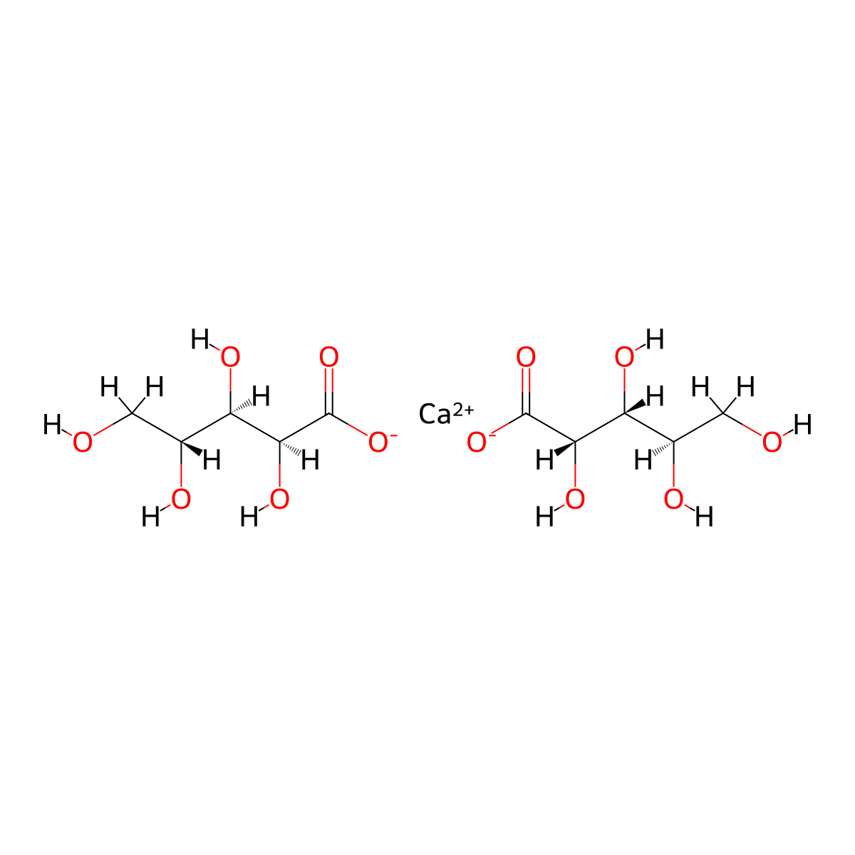 Calcium arabinoate molecular structure, CAS 22373-09-7