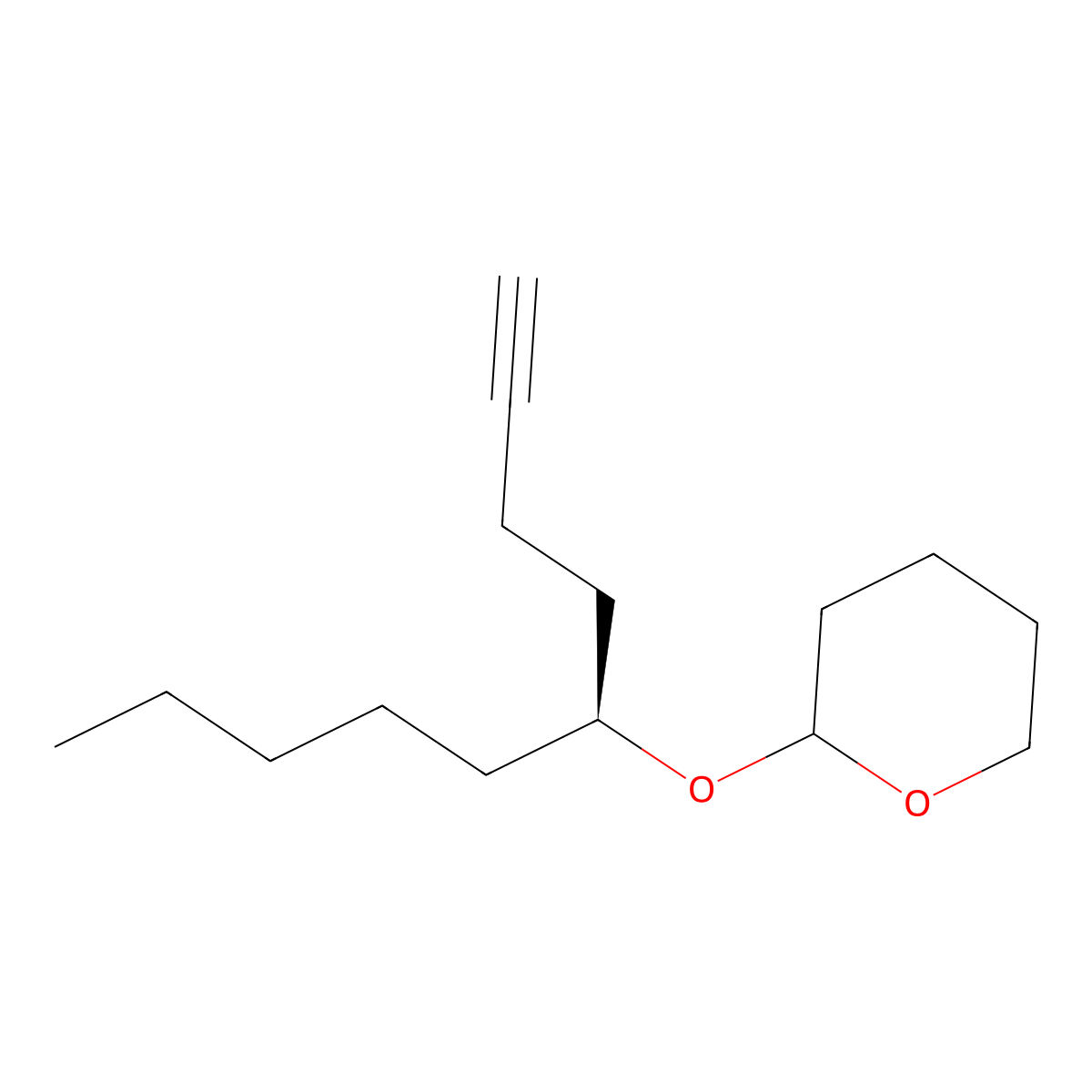 2-((S)-Dec-1-yn-5-yloxy)tetrahydro-2H-pyran molecular structure, CAS 223734-62-1