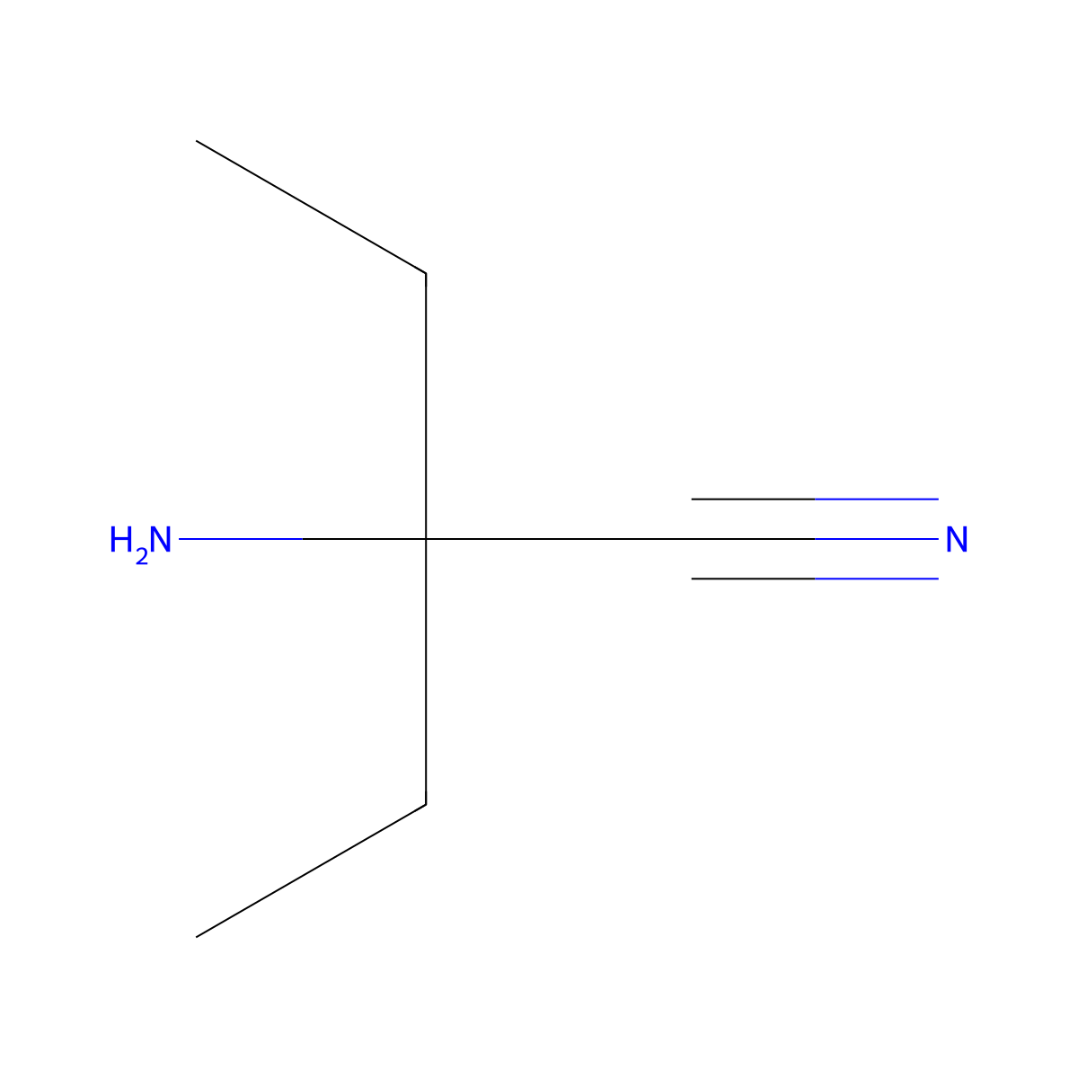 2-Amino-2-ethylbutanenitrile molecular structure, CAS 22374-51-2