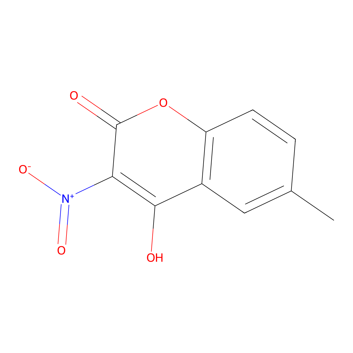 4-Hydroxy-6-methyl-3-nitrocoumarin molecular structure, CAS 22375-56-0