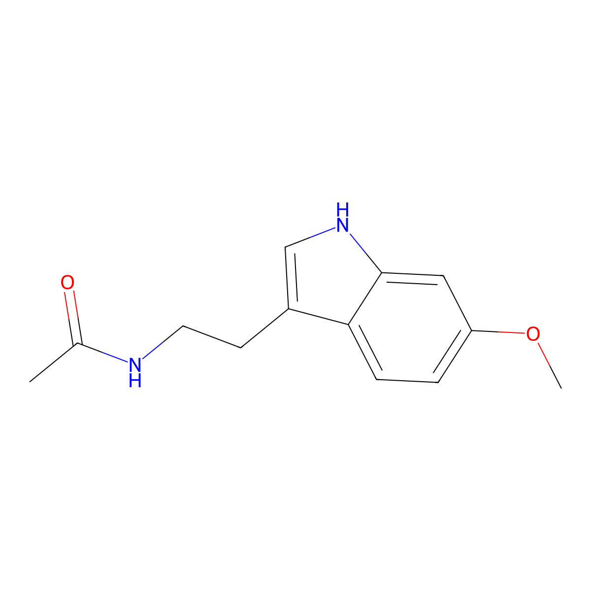 N-Acetyl-6-methoxytryptamine molecular structure, CAS 22375-73-1