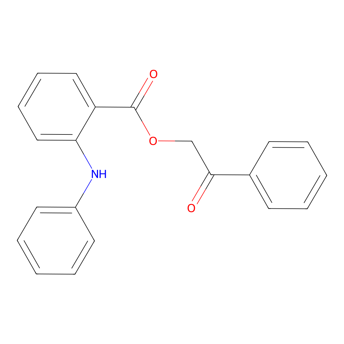 2-Oxo-2-phenylethyl 2-anilinobenzoate molecular structure, CAS 223752-73-6
