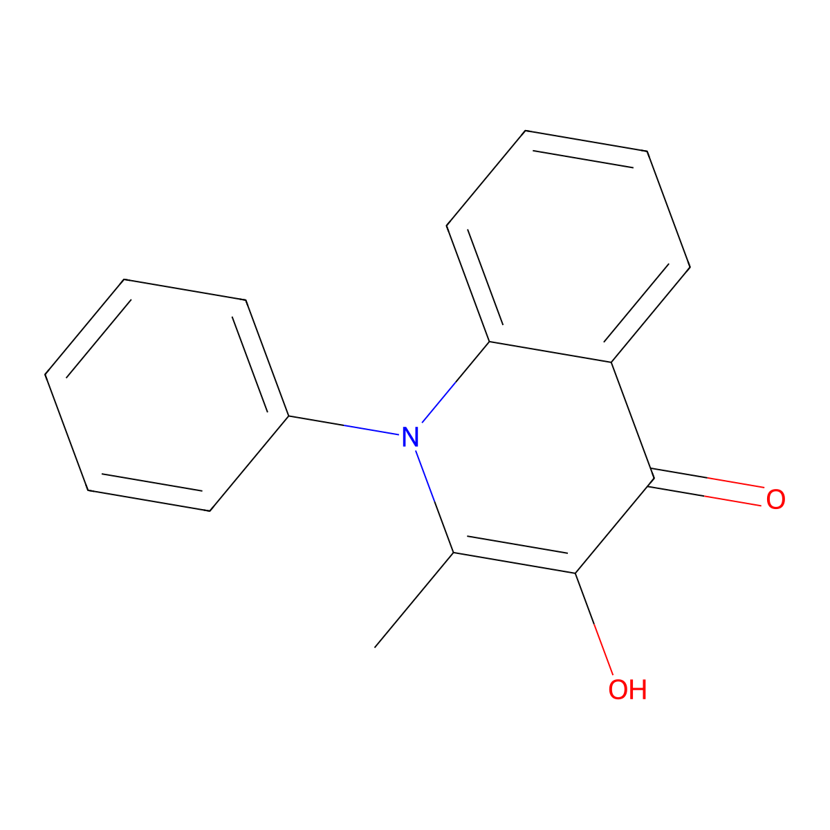 3-Hydroxy-2-methyl-1-phenylquinolin-4(1H)-one molecular structure, CAS 223752-75-8