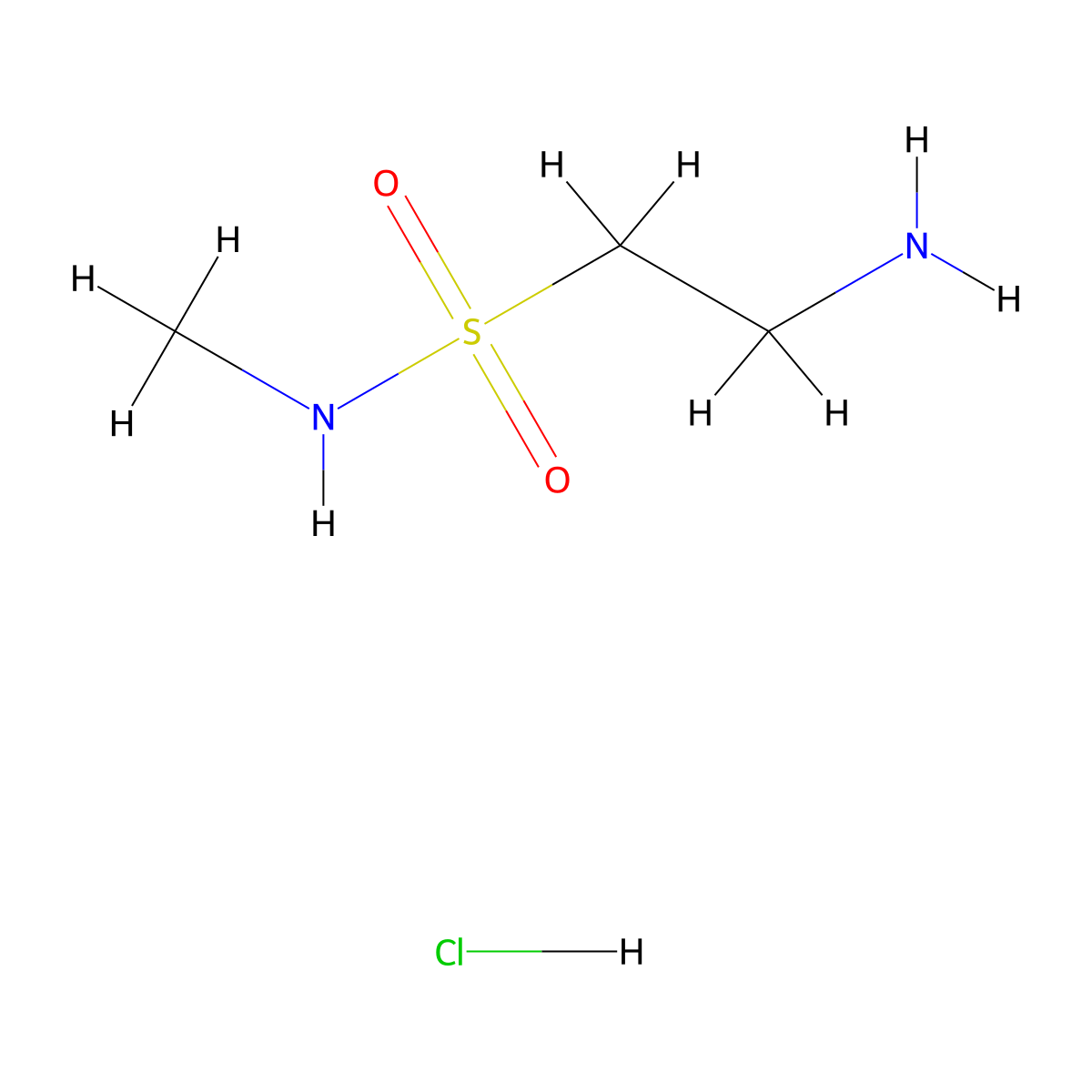 2-amino-N-methylethane-1-sulfonamide hydrochloride molecular structure, CAS 223757-01-5
