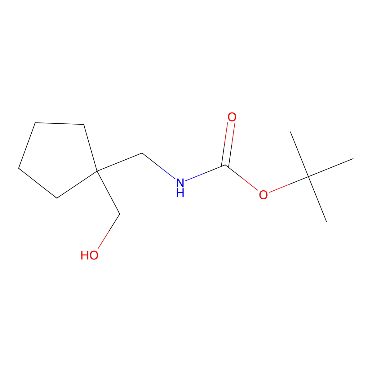 tert-butyl N-{[1-(hydroxymethyl)cyclopentyl]methyl}carbamate molecular structure, CAS 223763-91-5
