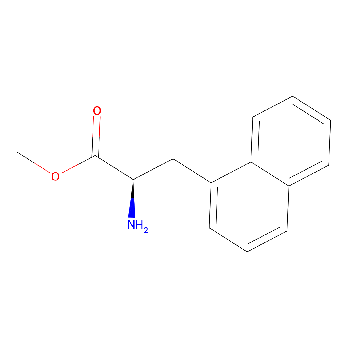 methyl (2R)-2-amino-3-(naphthalen-1-yl)propanoate molecular structure, CAS 223771-37-7