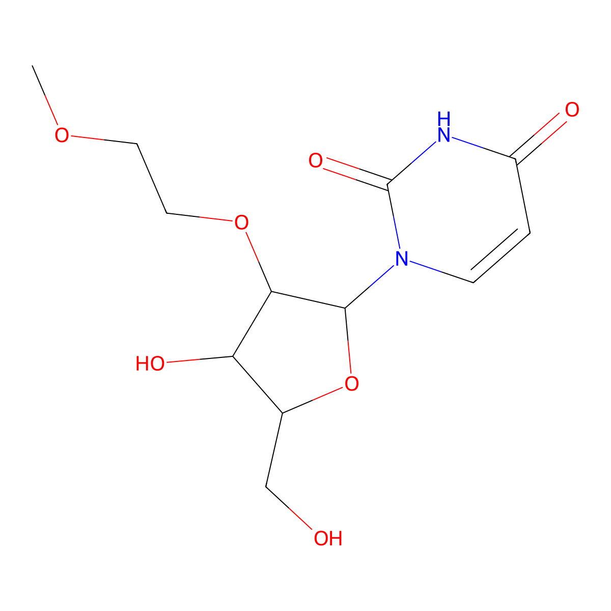 2'-O-(2-Methoxyethyl)-uridine molecular structure, CAS 223777-15-9
