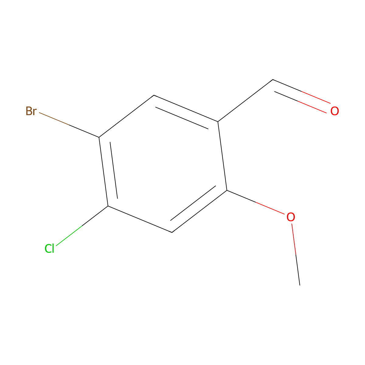 5-Bromo-4-chloro-2-methoxybenzaldehyde molecular structure, CAS 223778-51-6