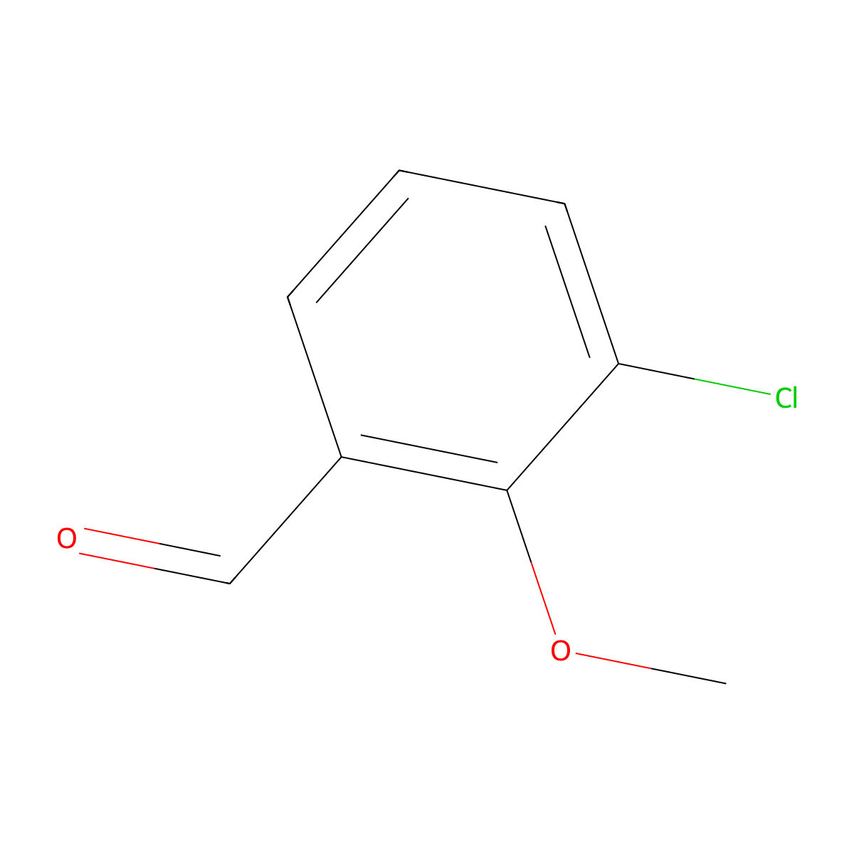 3-Chloro-2-methoxybenzaldehyde molecular structure, CAS 223778-54-9