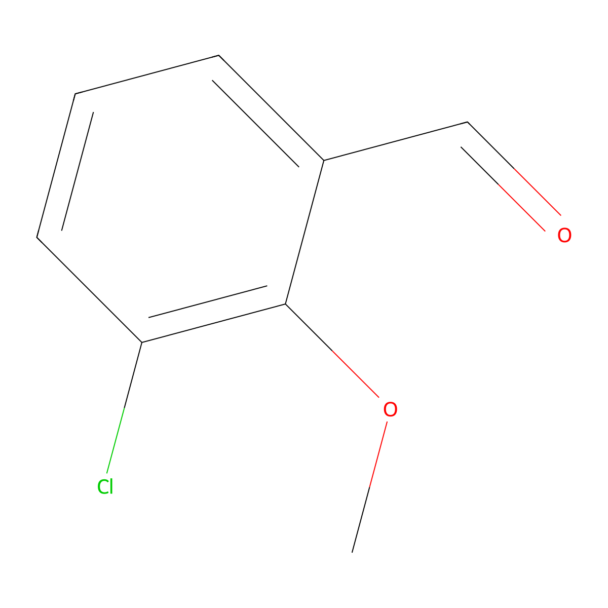 3-Chloro-2-methoxybenzaldehyde molecular structure, CAS 223778-54-9